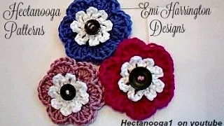 HOW TO CROCHET BUTTON FLOWERS, crochet flower, easy crochet pattern