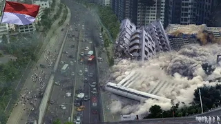2 minutes ago in Indonesia! Many buildings collapsed! A 7.5 magnitude earthquake shook the city