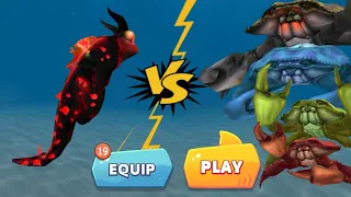 ENEMY BEHELLMOUTH VS ALL GIANT CRAB BOSS - Hungry Shark Evolution