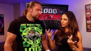 DX interrupts a yoga session between Trish Stratus and Triple H: Raw, July 23, 2012