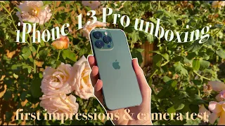 iPhone 13 Pro Alpine Green Aesthetic Unboxing & Camera Test