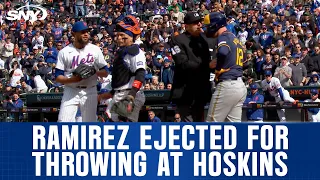 Mets reliever Yohan Ramirez ejected for throwing at Milwaukee's Rhys Hoskins on Saturday | SNY