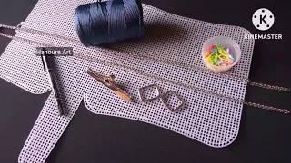 How to divide and do stitches on the plastic canvas bag / Diy purse bag tutorial -part 1 #diy