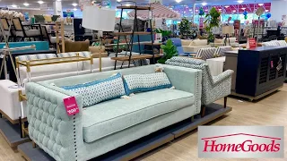 HOMEGOODS SHOP WITH ME FURNITURE SOFAS CONSOLES COFFEE TABLES ARMCHAIRS SHOPPING STORE WALK THROUGH