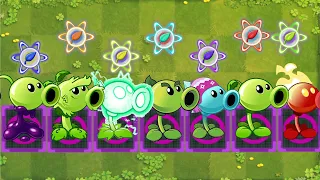 PvZ 2 Gameplay- Every Peashooter & Other Plants Power Up VS Jurassic Rockpuncher - Who Will Win ？