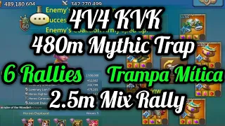 Lords Mobile. 480m Mythic Trap. 4V4 KVK. 2.5M Mix Rally. 6 Rallies. Kvk Highlights. Lords Mobile ESP