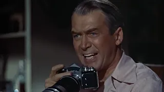 Grace Kelly in Hitchcock's "Rear Window" Nearly 'Silent Scene' with Jimmy Stewart.