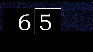 Dividir 5 entre 6 division inexacta con resultado decimal de 2 numeros con procedimiento