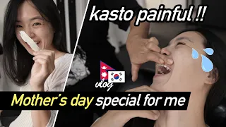 First beauty salon experience in Nepal l celebrate mother's day l