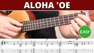 Aloha 'Oe - EASY Beginner Chord Melody (Fingerstyle) - Ukulele Tutorial & Play Along