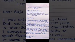 short on email writing format in english/short for email writing format//email