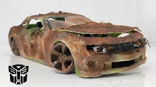 Restoration Abandonned Chevy Camaro Transformer Model Car - American Bumblebee Muscle Car