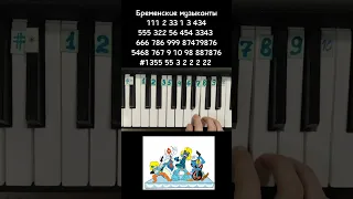 Бременские музыканты Песня о Друзьях на пианино 🎹 Обучение ноты в конце