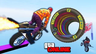 АЗИАТСКИЕ ДЫРКИ НА ЛЕТАЮЩЕМ МОТОЦИКЛЕ С КРЫЛЬЯМИ - МОТОПАРКУР В GTA 5 ONLINE