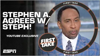 Stephen A. AGREES with Steph Curry! THE BEST PG EVER! 🔥 | First Take YouTube Exclusive
