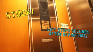 STUCK! Lift Stops Seconds After Departure! | 1999 KONE MonoSpace MRL @ Auckland Airport (Lift 31)