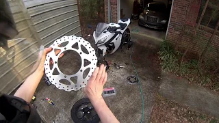 Replacing Front Brake Pads And Rotor On Ninja 300, part 2 of 5