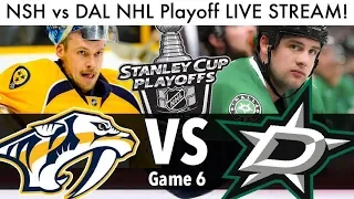 Predators vs Stars NHL Playoff Game 6 LIVE STREAM! (Part 1 Stanley Cup Series Preds/DAL Reaction)