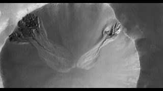 Mars: 4 Gullies in a Crater in Aonia Terra