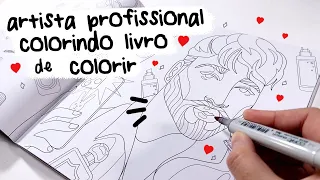 ARTISTA PROFISSIONAL COLORINDO LIVRO DE COLORIR DOS INFLUENCERS - deu muito TRABALHO!