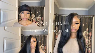 HOW TO: NATURAL SIDE PART QUICK WEAVE