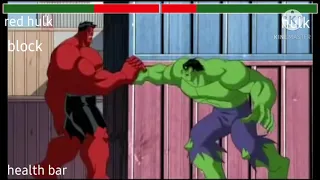 hulk vs red hulk with health bars