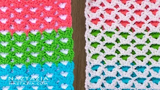 REVERSIBLE CROCHET STITCH - How to Crochet 2 Shell Stitch Patterns at One Time by Naztazia