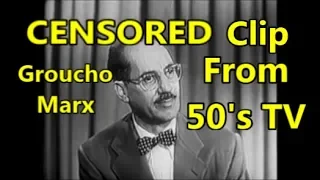 CENSORED CLIP of 'You Bet Your Life Episode', Groucho Marx, 'BOARDING HOUSE LADY'