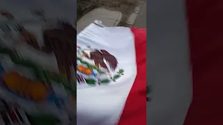 it's windy and the camera is a Mexican flag