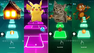 House head🆚pikachu🆚cat2🆚monkey dance 🎶tileshopedmrush