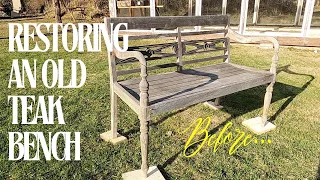 Restoring an old teak bench