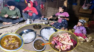 Sanjip is back from village || Jina cooks chicken Curry & rice for husband@pastorallifeofnepal