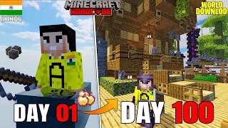 I Survived 100 Days On ONE OCEAN BLOCK In Minecraft Hardcore [Full Movie]