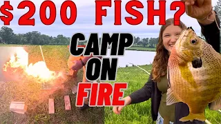 She Feared For Her Life! |Wild Campfire | Epic Camping & Cane Pole Fishing | Anker SOLIX C1000