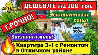 🇹🇷 СНИЗИЛИ ЦЕНУ НА КВАРТИРУ 3+1. МЕРСИН НЕДВИЖИМОСТЬ ТУРЦИЯ. #мерсин #мерсиннедвижимость#турция