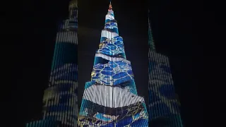 Световое шоу Бурдж Халифа в Дубае.