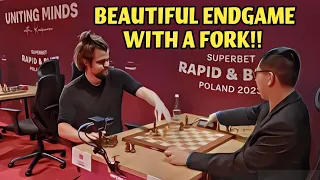 ENDGAME WITH A FORK QUEEN!! Magnus Carlsen VS. Wesley So | SUPERBET BLITZ | ROUND 11