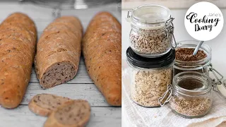 Easy oatmeal baguette | Multigrain baguette with seeds | How to prepare a healthy baguette