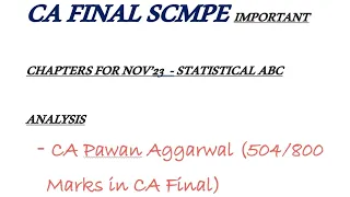 CA FINAL SCMPE NOVEMBER 2023| STATISTICAL ABC ANALYSIS- How to Prepare |HOW I scored 60 in SCMPE