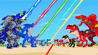 TEAM SHARKZILLA vs DINOSAUR TYRANNOSAURUS REX : If Boundary Changes ??? - Godzilla Cartoon Animation