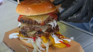 Big Burgers, Mexican Grills, Greek Souvlaki and More. London Royal Dock Street Food Market