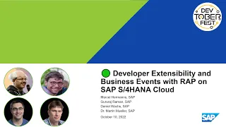 🟢 Developer Extensibility and Business Events with RAP on SAP S/4HANA Cloud