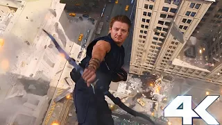 Hawkeye Jumped From Building Scene - Battle Of New York - The Avangers (2012) - Movie CLIP HD