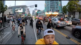My First LA CRITICAL MASS! Group bike ride across Los Angeles