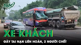 Tai Nạn Kinh Hoàng: Xe Khách Nát Đầu Sau Va Chạm Với Xe Máy Và Xe Tải, Khiến 2 Người Tử Vong | SKĐS