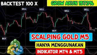 Backtest 100x Scalping Gold M5 Menggunakan Indikator MT4 Dan MT5 | Scalping Forex | Scalping XAUUSD