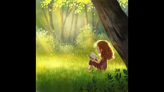 Speed Painting in Photoshop, Bright Forest illustration, Girl in forest Digital Art