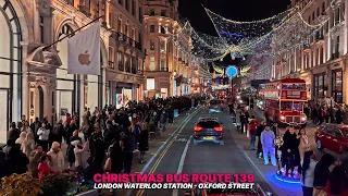 London double-decker views from Bus 139: Cheapest festive bus ride from Waterloo to Selfridges 🎄✨🚌