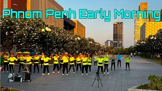 Early Morning Phnom Penh Exercise Time l Phnom Penh Cambodia City Tour