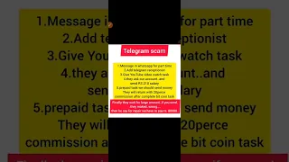 #Telegram scam.. 🥴receptionist . youtube watchbiggest scam.... people awareness 🤔part 1